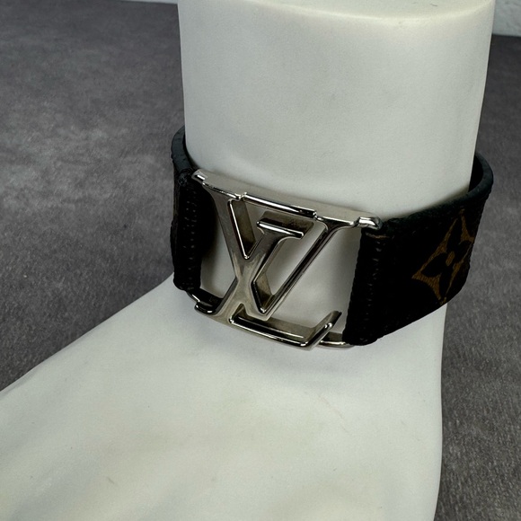 Louis Vuitton Bracelet Hockenheim Brown Black Monogram Macassar M6141 Canvas - Picture 3 of 15